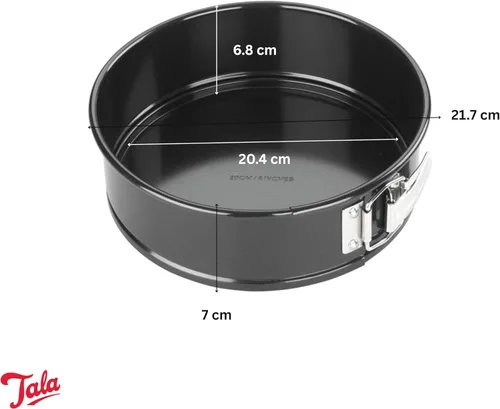 Vista 3 de Tala Performance, Molde redondo Springform de 7.9 in, acero al carbono de calibre profesional con revestimiento antiadherente Whitford Eclipse, base