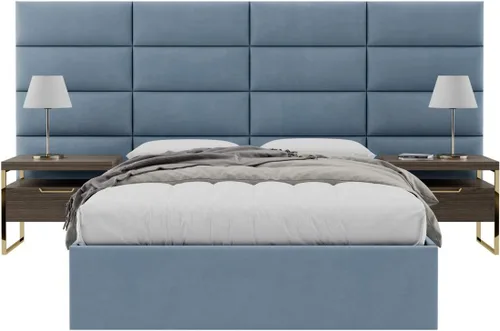 Vista 126 de Vänt - Paneles tapizados de cabecera para montar en la pared, diseño Elizabeth, 120 x 46 pulgadas, configuración de 16 paneles individuales