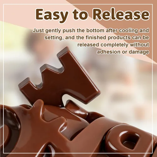 Vista 4 de 4 moldes de silicona para chocolate, moldes de silicona para letras y moldes de chocolate con números con símbolos de decoración de pasteles