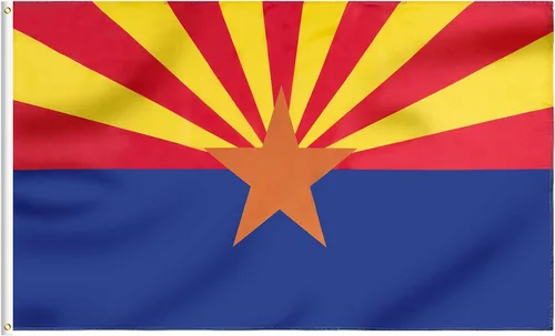 Vista 11 de Bandera del estado de Alabama de 3 x 5 pies, banderas del estado AL con rayas cosidas (no impresas), cabecera de lona y ojales de latón, bandera