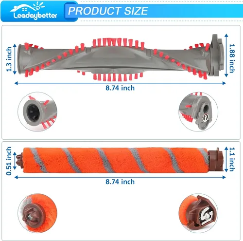 Vista 4 de Leadaybetter Kit de repuesto de rodillo de cepillo compatible con aspiradora Shark DuoClean NV800 NV801 NV803 UV810 HV380 HV381 HV381C HV382 HV383