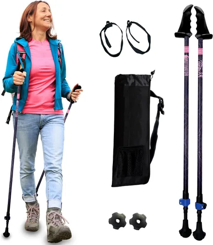 Vista 25 de York Nordic Motivator - Bastones de caminata para equilibrio y rehabilitación - Agarres de estabilidad patentados - Ligeros, ajustables y plegables