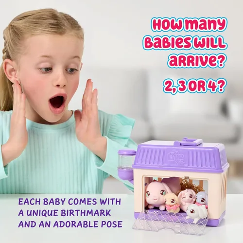 Vista 3 de Little Live Pets Mama Surprise Minis Bunny, revela 2-4 bebés