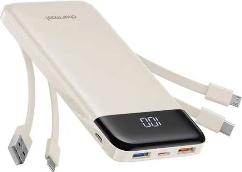Vista 11 de charmast Cargador portátil con cables incorporados, banco de energía con cables, batería delgada de viaje de 10000 mAh, 6 salidas 3 entradas 3 A