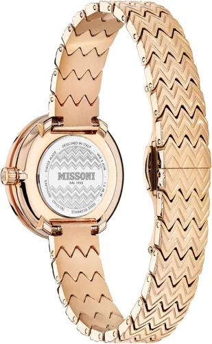 Vista 2 de Missoni Reloj MWY100520 para mujer, color rojo, 1.142in, Oro Rosa, Missoni M1