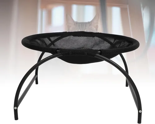Vista 8 de Cat Hammock Bed for Indoor Cats Elevated Mesh Design for Cool & Breathable Sleep Stable Metal Frame Supports 25 lbs Easy Assembly & Washable