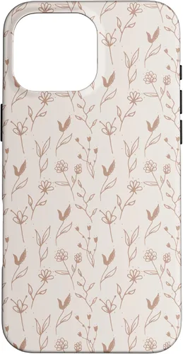 Vista 18 de Beige Tan Wildflower Floral Minimal Flower Boho Case for iPhone 17