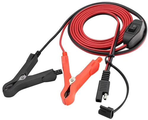 Vista 8 de Cable de clip de cocodrilo 16 AWG, arnés de cable SAE a batería, clip de cocodrilo de cocodrilo, cable de extensión de 12 V CC con interruptor