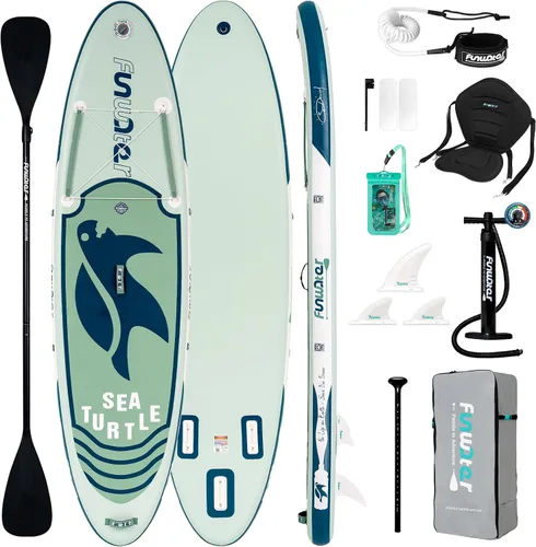 Vista 15 de FunWater Inflatable Stand Up Paddle Board with Premium SUP Paddleboard Accessories, Anti-Slip EVA Deck, 11'6''/11'/10'6'' Paddle Boards for Adults &
