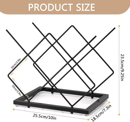 Vista 4 de Urban Deco Estante pequeño para 5 botellas, moderno almacenamiento de vino de alambre de metal para encimera, mesa, café, bar, cocina, color negro