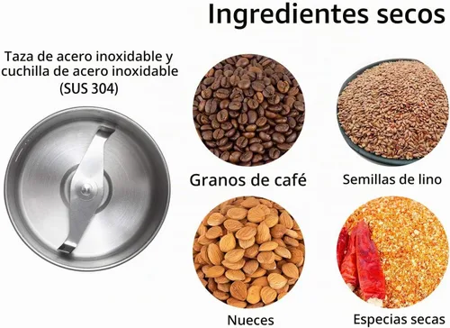 Vista 3 de DR MILLS DM-7451 Molinillo de café eléctrico, molinillo de grano de café eléctrico especias secas, tuerca, molinillo de hierbas, taza desmontable