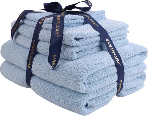 Vista 10 de Everplush Diamond Jacquard - Juego de 6 toallas de baño de lujo, súper suaves, de gran tamaño, altamente absorbentes y de secado rápido para baño