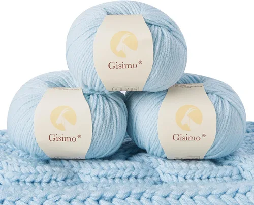 Vista 35 de 100% lana merino para tejer y ganchillo, hilo lujoso y suave de 6 cabos para tejer y crochet a mano, 1.76 oz/50 g, 127 yardas/116 metros