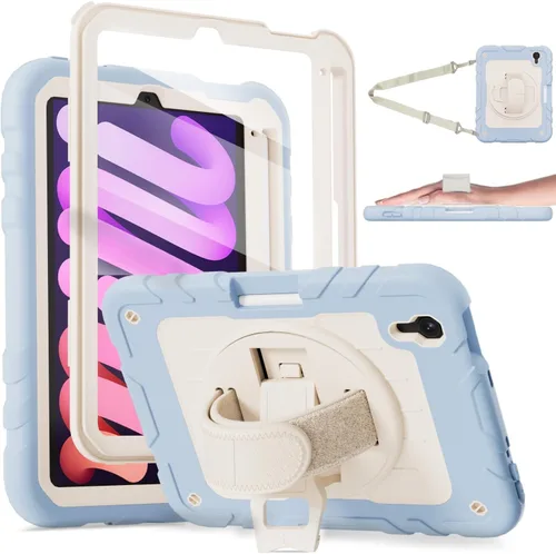Vista 9 de Funda para iPad mini 7 A17 Pro/iPad mini 6 de 8.3 pulgadas, funda para iPad mini de 7ª/6ª generación (2024/2021) con soporte para lápiz/soporte