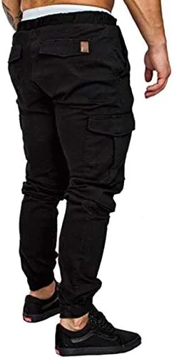 Vista 3 de Leward Pantalones deportivos de moda para hombre, pantalones deportivos ajustados, casuales, pantalones de chándal chino, pantalones largos