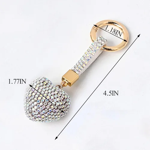 Vista 4 de BEGOOD Llavero de diamantes de imitación, regalos para el día de San Valentín para mujer, llavero de cristal con colgante de automóvil, llavero