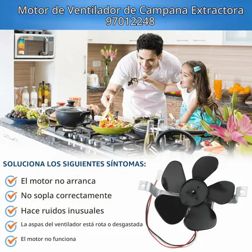 Vista 6 de S97012248 97012248 Juego de motor de ventilador de campana extractora de cocina de Fetechmate Compatible con B-roan Nu-Tone Campana extractora