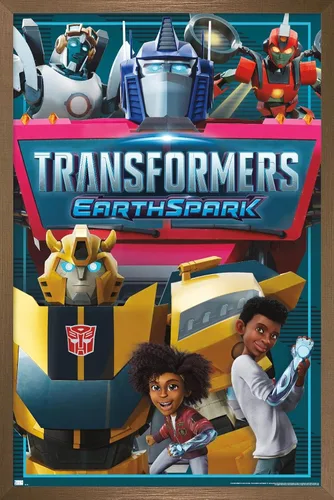Vista 9 de Trends International Transformers: Earthspark - Póster de pared de grupo, 14.725 x 22.375 pulgadas, versión enmarcada de madera de granero