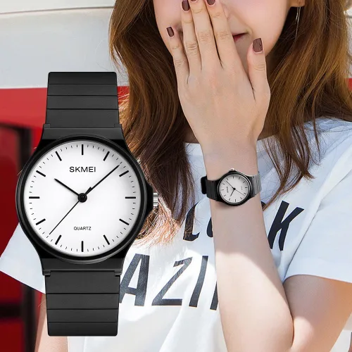 Vista 5 de SKMEI Reloj de pulsera impermeable para mujer, reloj de pulsera para dama, reloj de cuarzo analógico casual para mujer