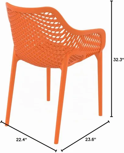 Vista 3 de Compamia Air XL - Silla de comedor para patio al aire libre, color naranja (juego de 2)