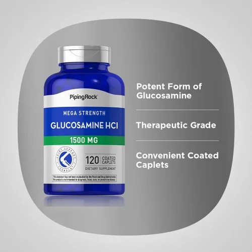Vista 4 de Piping Rock Glucosamina HCL 1500mg 120 comprimidos Mega fuerza Suplemento sin OMG y sin gluten