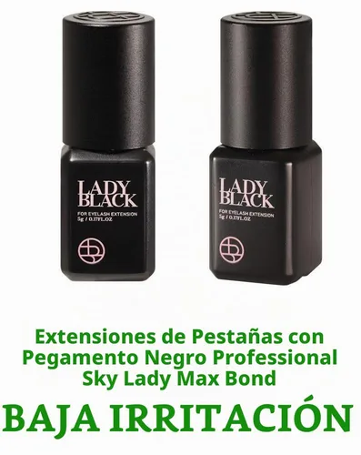 Vista 7 de Extensiones adhesivas de pestañas con pegamento negro Sky Lady 0.2 fl oz