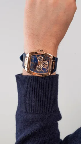 Vista 6 de GUESS Reloj multifunción con esfera expuesta en tono dorado