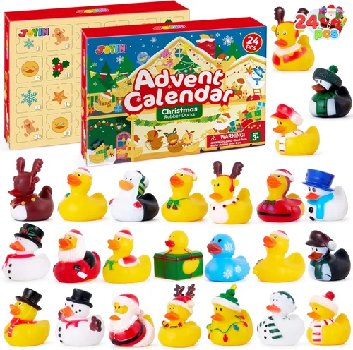 Vista 9 de JOYIN Calendario de Adviento de Navidad 2025 Patos, Patos de Goma para Niños, Niñas, Niños y Niños Pequeños, Regalos de Fiesta de Navidad, Juguetes