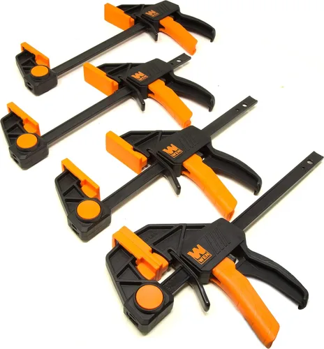 Vista 2 de WEN CLR062 Abrazaderas y separadores de barra de acero resistente de 6 pulgadas con garganta de 2.3 pulgadas, paquete de cuatro