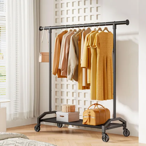 Vista 2 de Wiracks Perchero de ropa para colgar ropa resistente, estante para colgar ropa, perchero de 200 libras de capacidad, ruedas industriales de 1