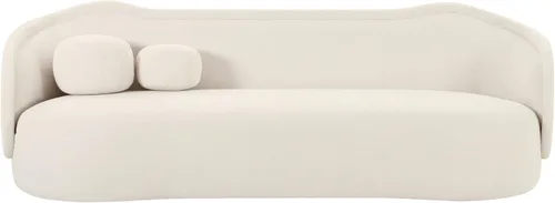Vista 4 de Tov Furniture Sofá de terciopelo texturizado Circe Crema