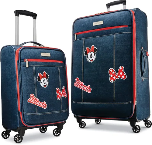 Vista 7 de American Tourister - Maleta con ruedas giratorias de Disney, Minnie Mouse Denim), 126120-1255