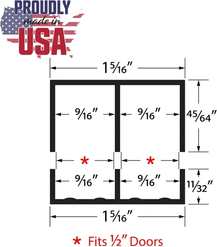 Vista 2 de Riel de puerta corredera de panel de 1/2 pulgada, juego superior e inferior de plástico marrón de 36 pulgadas, fabricado en Estados Unidos, paquete