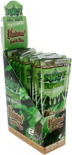 Vista 3 de Juicy Natural - Envolturas de cáñamo puro (25 paquetes/caja completa) (natural)