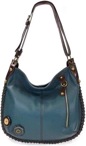Vista 5 de Chala Bolsos de mano estilo casual suave con hombro grande o bolso cruzado con llavero color azul marino Búho