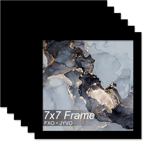 Vista 12 de Fxojyvo Marco de 4 x 4 pulgadas, marco negro para póster cuadrado de 4 x 4, peso ligero y altamente transparente, marco de 4 x 4 para pared, 1