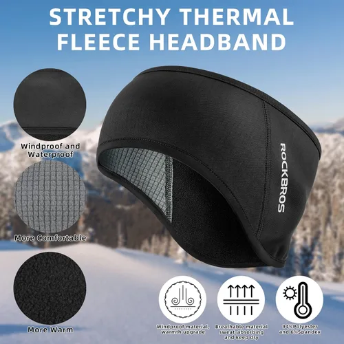 Vista 3 de ROCKBROS Fleece Ear Warmers Earmuffs Headband Men Women for Running Skiing Cycling Warm Ear Cover for Winter Cold Weather