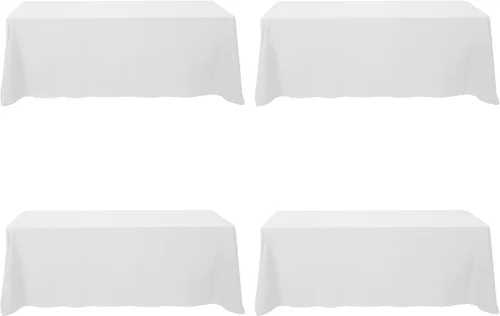 Vista 115 de BRILLMAX - Manteles para mesa rectangular de 6 pies, tela de lino de poliéster, lavable, para boda, recepción, banquete, fiesta de cumpleaños, 60 x
