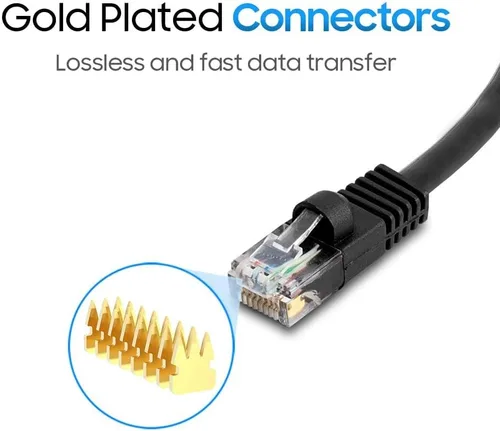 Vista 4 de Cmple - Cable Ethernet Cat5e de 1.5 pies, Cable Patch Ethernet UTP Cat 5e de 350 MHz, Cable LAN de red de 1 Gbps, conectores RJ45, compatible