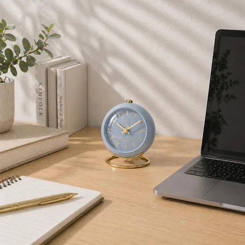 Vista 3 de AYRELY® Relojes Despertadores de Escritorio a Batería con Luz, Reloj Analógico Pequeño Retro Silencioso Sin Tictac, Reloj de Mesa Fuerte para Mesita