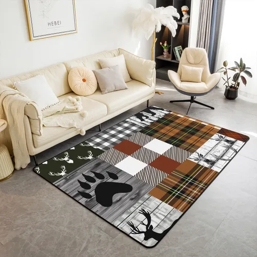 Vista 7 de Alfombra de camuflaje con diseño de ciervo de 3 x 5 pies, diseño de camuflaje azul militar, con bandera de Estados Unidos, para niños, adolescentes