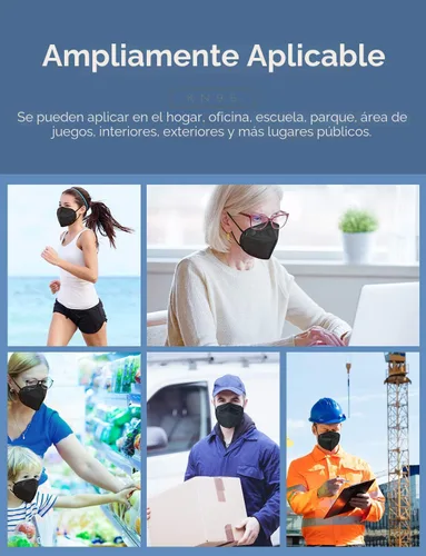 Vista 5 de HUHETA 50 PCs KN95 Face Mask, 5-Layer Face Mask Filter Efficiency≥95%