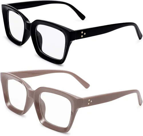 Vista 13 de COASION Lentes de bloqueo de luz azul, lentes clásicos gruesos con montura cuadrada para mujeres y hombres