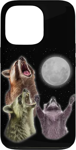 Vista 10 de Funda para iPhone 16 3 mapache luna aullando divertido mapache animal amante zoólogo