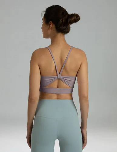 Vista 4 de Colorfulkoala Dreamlux - Sujetadores deportivos con tiras y lazo para mujer, diseño de impacto ligero, para entrenamiento y yoga