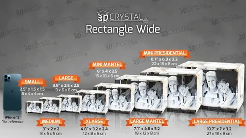 Vista 2 de Foto 3D personalizada grabada con láser en forma rectangular de cristal para cumpleaños, aniversario, regalos de boda, San Valentín, Navidad
