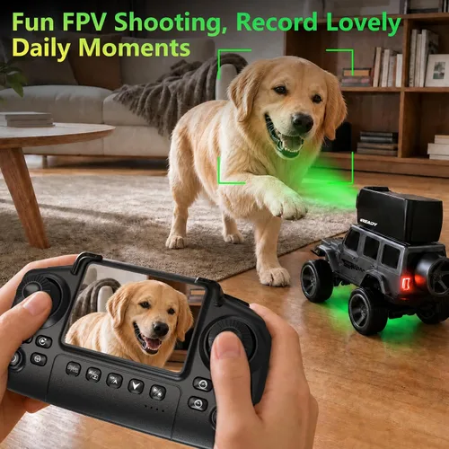 Vista 5 de 1/64 FPV Mini RC Car Truck Camera Toys with LCD Screen for Kids Adults Gift Dark Gray