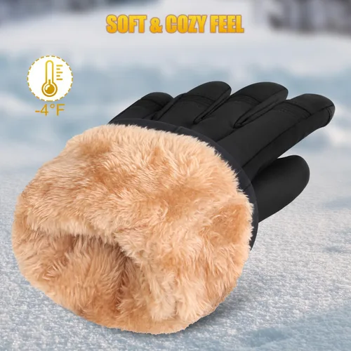 Vista 6 de ihuan Guantes impermeables de invierno para hombres y mujeres, cálidos, para correr, ciclismo, nieve, esquí, para clima frío, material térmico