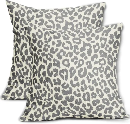 Vista 15 de Juego de 2 fundas de almohada con estampado de leopardo negro de 16 x 16 pulgadas, diseño de animal de guepardo, chinoiserie, fundas de almohada