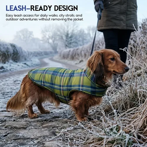 Vista 3 de ASENKU Dog Winter Coat, Reversible Dog Jacket for Small Medium Large Dogs Army Green